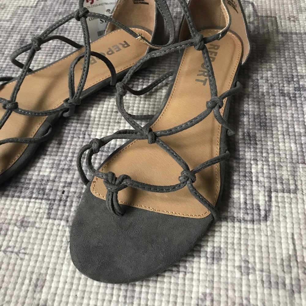 Report Gray Suede Knotted Sandals - Picture 4 of 8